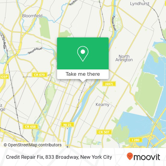 Mapa de Credit Repair Fix, 833 Broadway