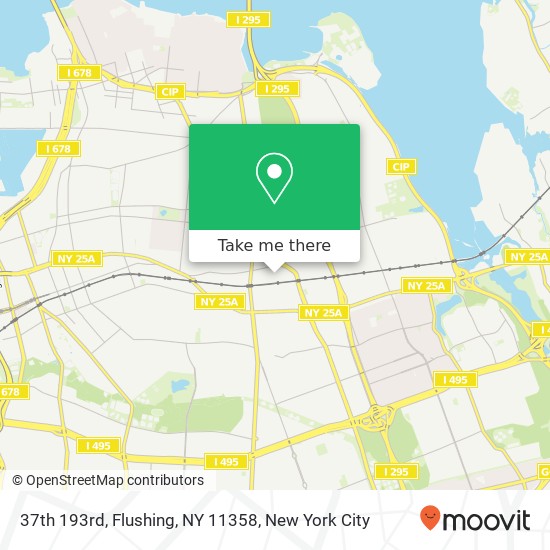 37th 193rd, Flushing, NY 11358 map