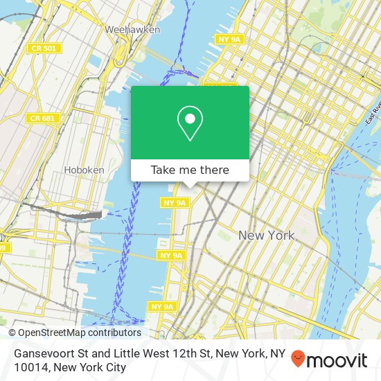 Mapa de Gansevoort St and Little West 12th St, New York, NY 10014