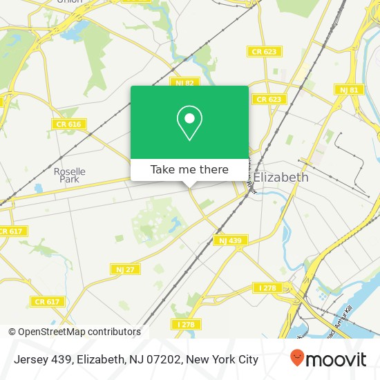 Mapa de Jersey 439, Elizabeth, NJ 07202