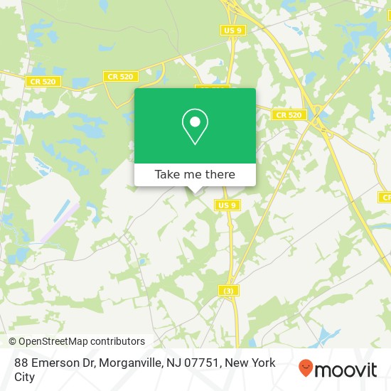 Mapa de 88 Emerson Dr, Morganville, NJ 07751