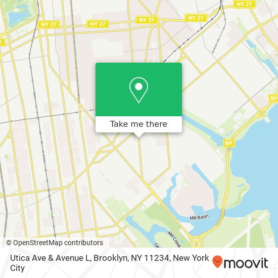 Mapa de Utica Ave & Avenue L, Brooklyn, NY 11234