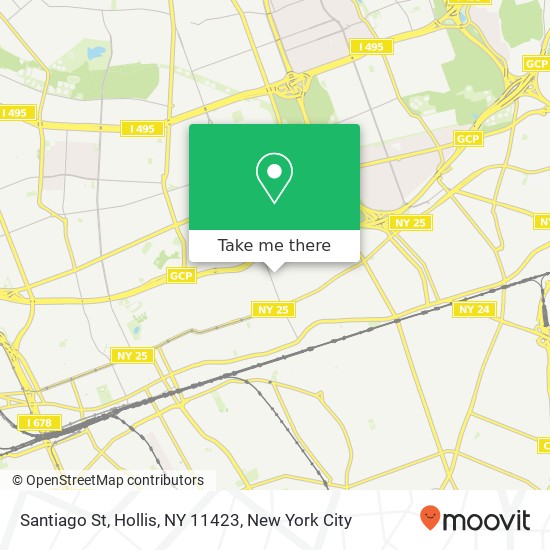 Mapa de Santiago St, Hollis, NY 11423