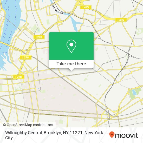 Mapa de Willoughby Central, Brooklyn, NY 11221