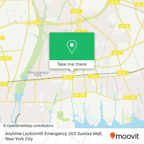 Mapa de Anytime Locksmith Emergency, 265 Sunrise Mall