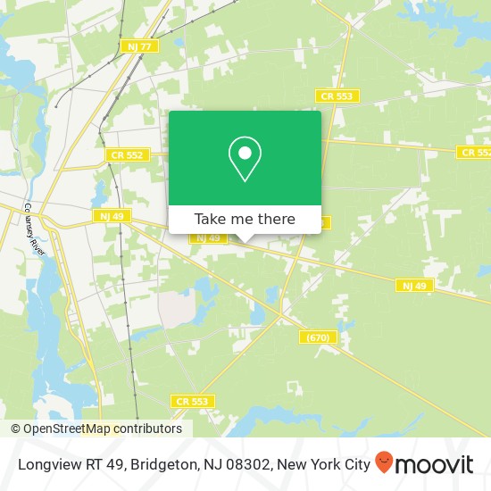 Mapa de Longview RT 49, Bridgeton, NJ 08302