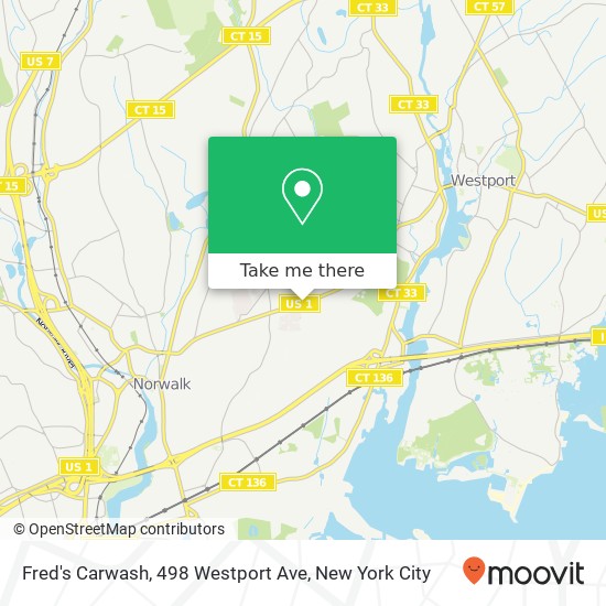 Fred's Carwash, 498 Westport Ave map