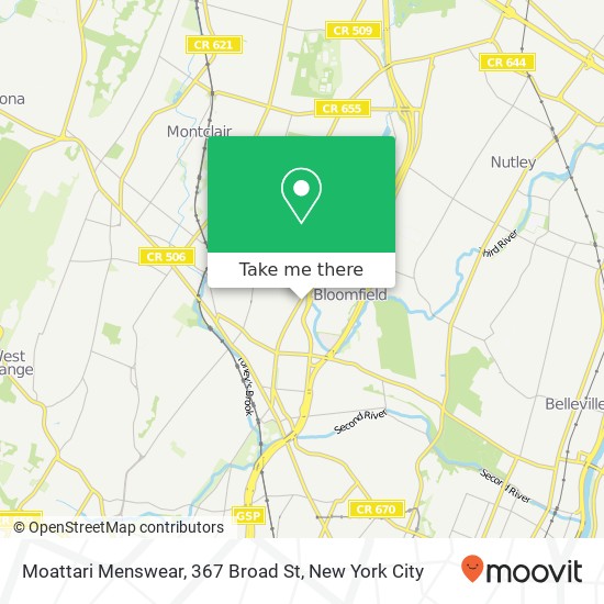 Mapa de Moattari Menswear, 367 Broad St