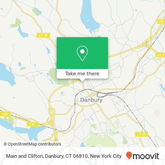 Mapa de Main and Clifton, Danbury, CT 06810