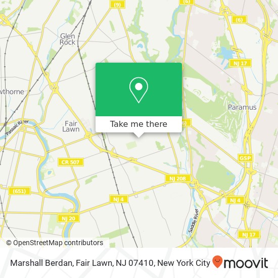 Mapa de Marshall Berdan, Fair Lawn, NJ 07410