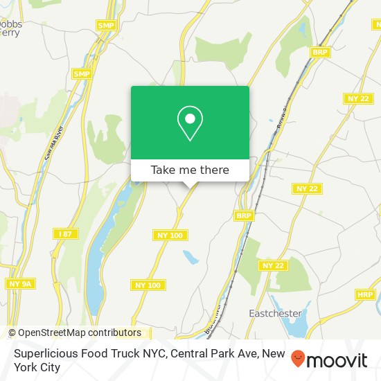 Mapa de Superlicious Food Truck NYC, Central Park Ave
