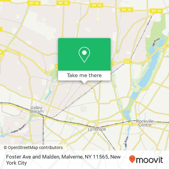 Mapa de Foster Ave and Malden, Malverne, NY 11565