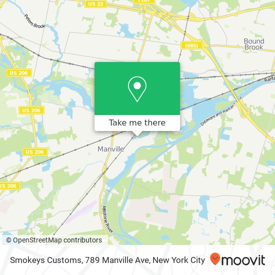 Mapa de Smokeys Customs, 789 Manville Ave