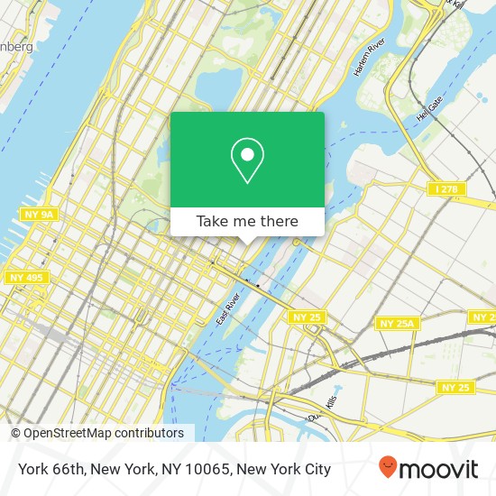 Mapa de York 66th, New York, NY 10065