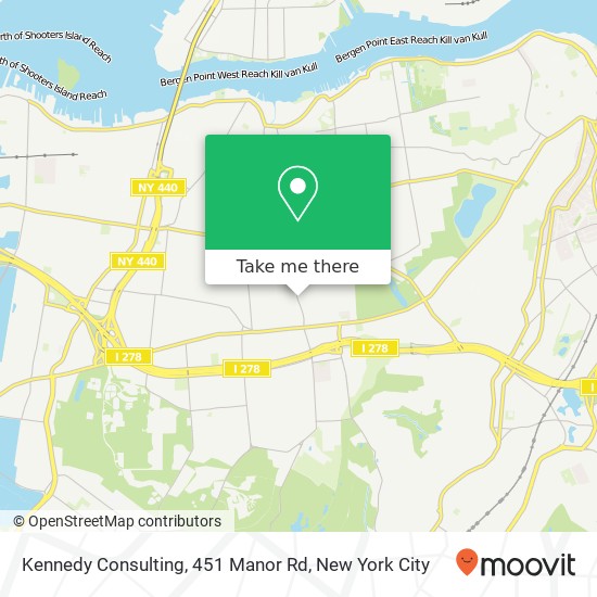 Mapa de Kennedy Consulting, 451 Manor Rd