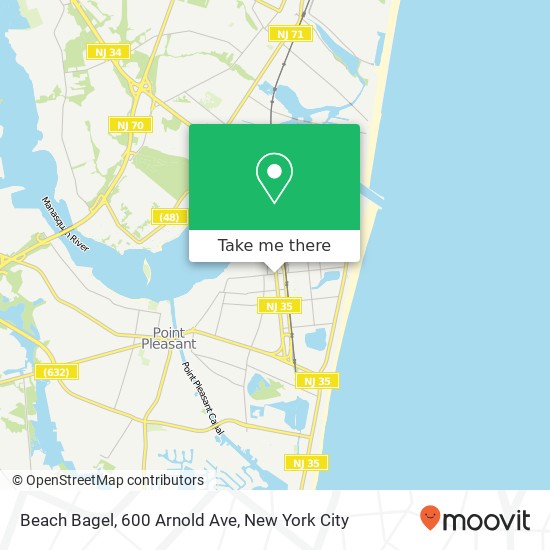Beach Bagel, 600 Arnold Ave map
