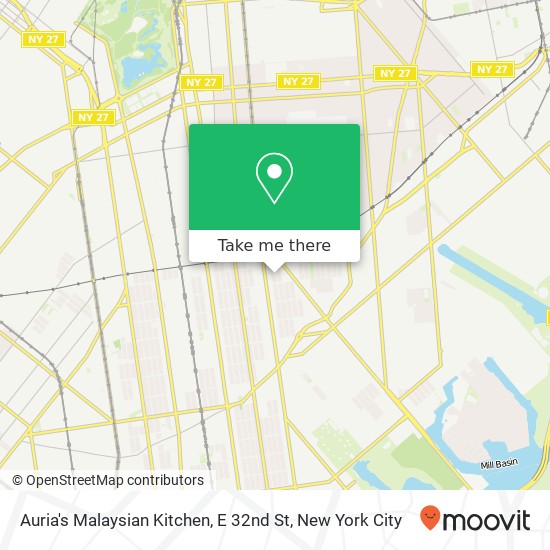 Mapa de Auria's Malaysian Kitchen, E 32nd St