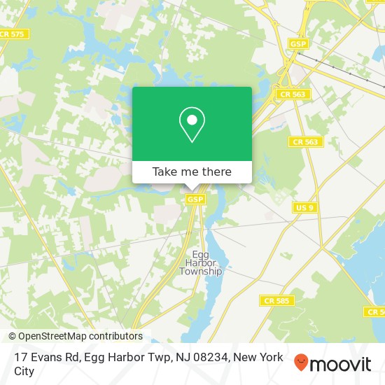 17 Evans Rd, Egg Harbor Twp, NJ 08234 map