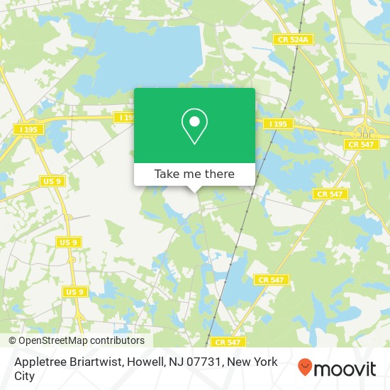 Mapa de Appletree Briartwist, Howell, NJ 07731