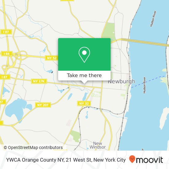 YWCA Orange County NY, 21 West St map