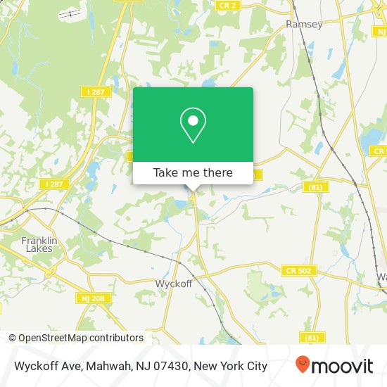 Wyckoff Ave, Mahwah, NJ 07430 map