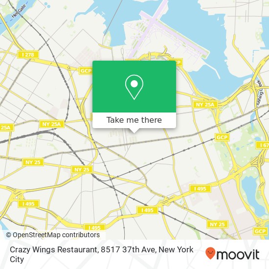 Mapa de Crazy Wings Restaurant, 8517 37th Ave
