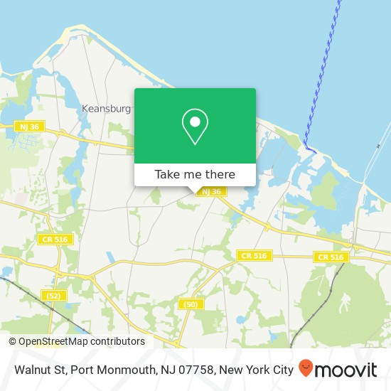 Mapa de Walnut St, Port Monmouth, NJ 07758