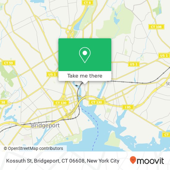 Mapa de Kossuth St, Bridgeport, CT 06608