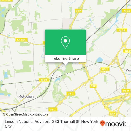 Mapa de Lincoln National Advisors, 333 Thornall St