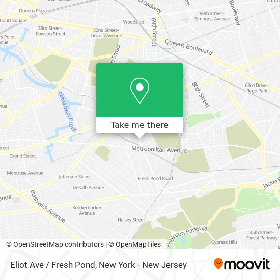 Eliot Ave / Fresh Pond map