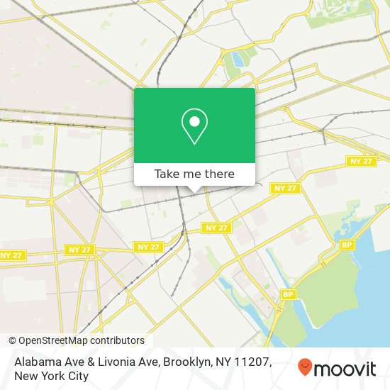 Alabama Ave & Livonia Ave, Brooklyn, NY 11207 map