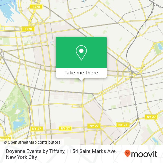 Mapa de Doyenne Events by Tiffany, 1154 Saint Marks Ave