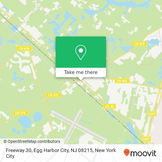 Mapa de Freeway 30, Egg Harbor City, NJ 08215