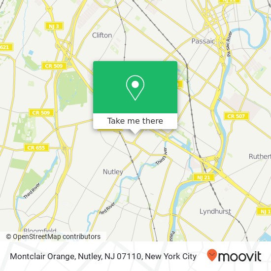 Mapa de Montclair Orange, Nutley, NJ 07110