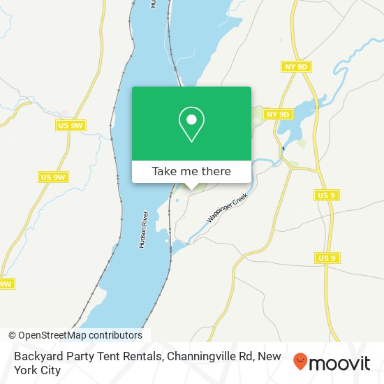 Backyard Party Tent Rentals, Channingville Rd map