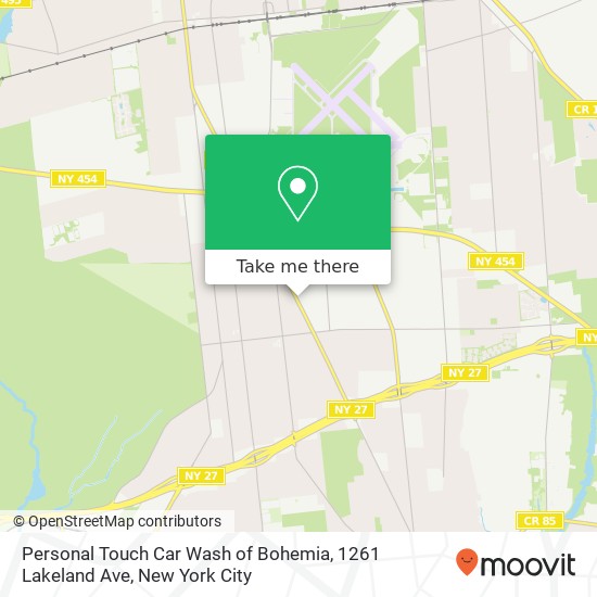 Mapa de Personal Touch Car Wash of Bohemia, 1261 Lakeland Ave