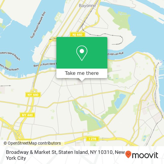 Broadway & Market St, Staten Island, NY 10310 map