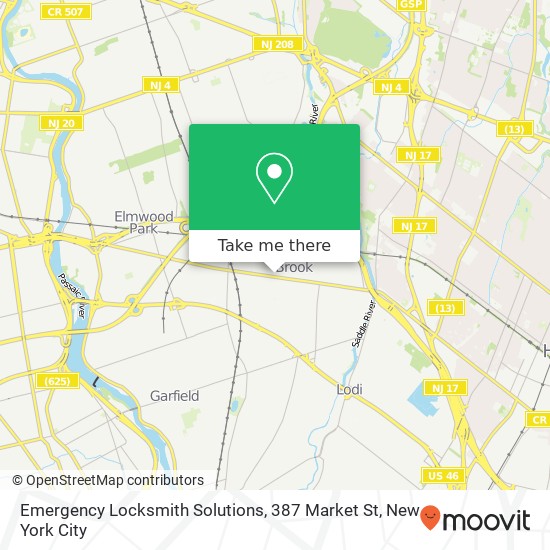 Mapa de Emergency Locksmith Solutions, 387 Market St