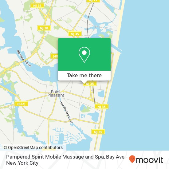 Pampered Spirit Mobile Massage and Spa, Bay Ave map