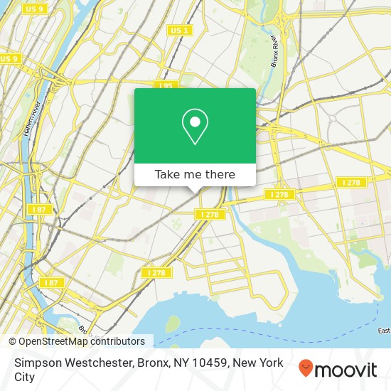 Mapa de Simpson Westchester, Bronx, NY 10459