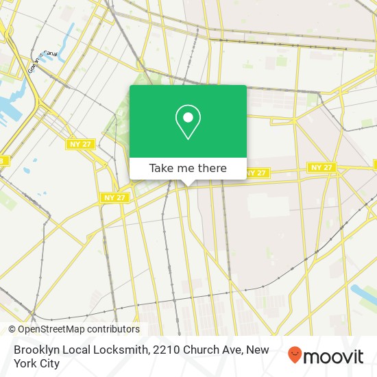 Mapa de Brooklyn Local Locksmith, 2210 Church Ave