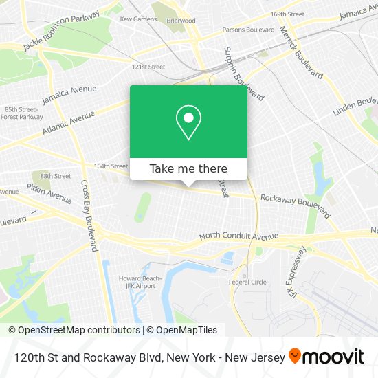 120th St and Rockaway Blvd map