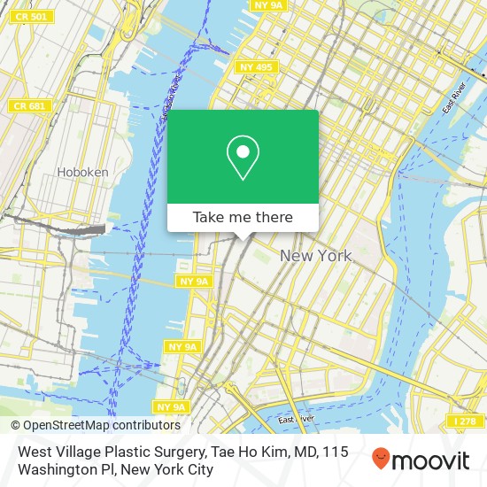 Mapa de West Village Plastic Surgery, Tae Ho Kim, MD, 115 Washington Pl