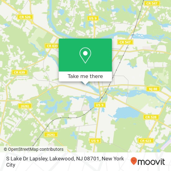 Mapa de S Lake Dr Lapsley, Lakewood, NJ 08701