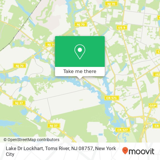 Mapa de Lake Dr Lockhart, Toms River, NJ 08757