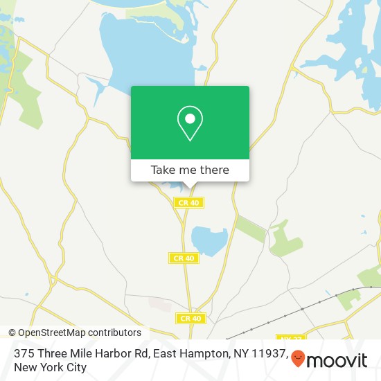 Mapa de 375 Three Mile Harbor Rd, East Hampton, NY 11937