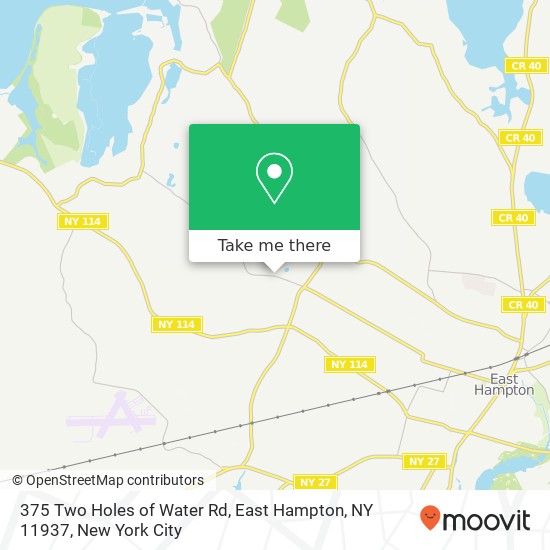 375 Two Holes of Water Rd, East Hampton, NY 11937 map