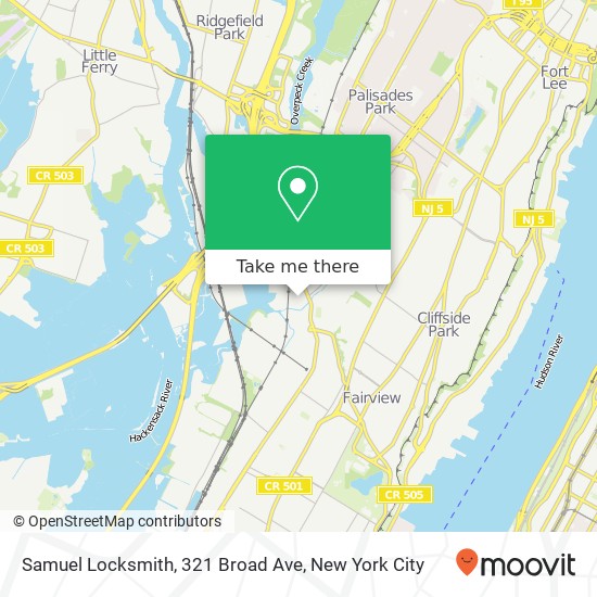 Mapa de Samuel Locksmith, 321 Broad Ave