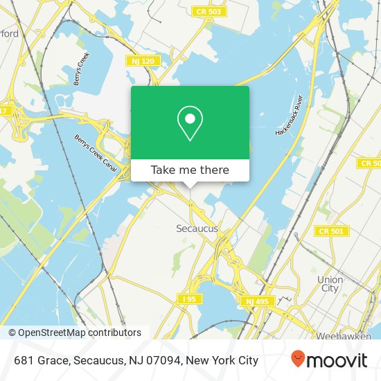 Mapa de 681 Grace, Secaucus, NJ 07094