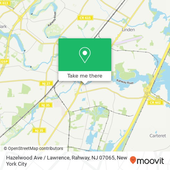 Mapa de Hazelwood Ave / Lawrence, Rahway, NJ 07065